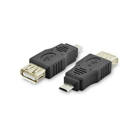 Adaptador Conector USB 2.0 A Hembra a B Macho Negro 