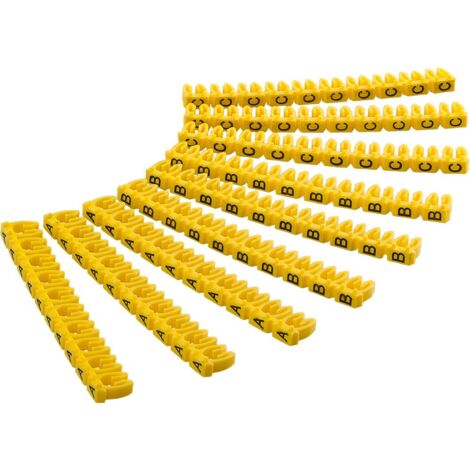 Marcador cables 2.5 mm A-C (90 ud/bolsa) Amarillo (1/5)