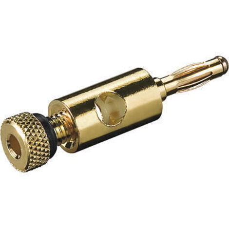 Conector banana 4mm dorado  Negro (1/2)