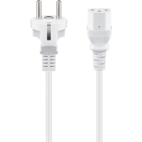 Cable de alimentacion CPU recto CEE7/M-C13/H 2 M Blanco (1/5)