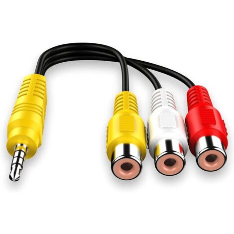 Cable de video 3x RCA hembra a 3.5 de 4 pines 0.15 M Blanco (1/4)