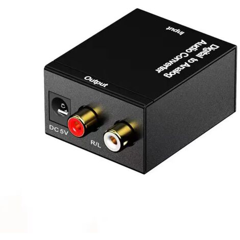 Convertidor audio digital optical a analogico RCA  Negro (1/5)