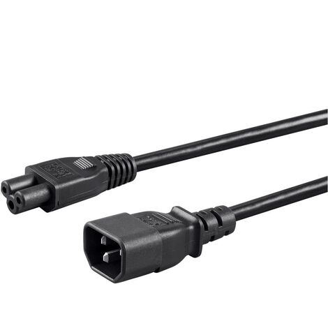 Cable de alimentacion C14 macho a C5 hembra 0.50 M Negro (1/4)