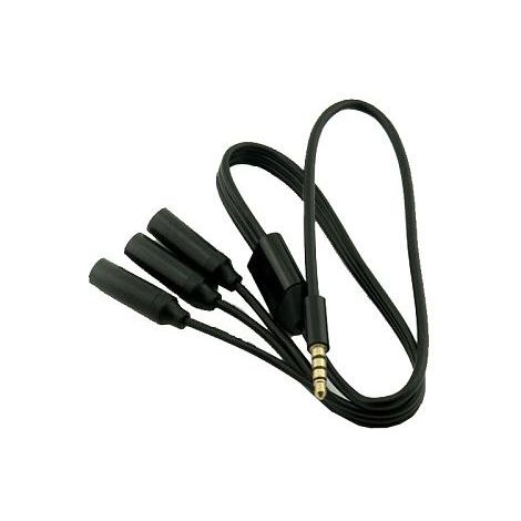 Cable de audio estereo 3x Jack 3.5mm hembra a 3.5mm 4 pin 0.50 M