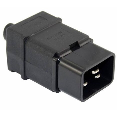 Conector alimentacion C20 macho  Negro 16 A (1/4)