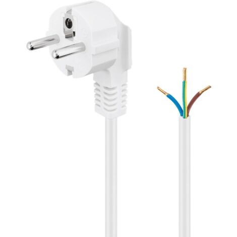 Cable de alimentacion electrico CEE7 macho a bornes 3x1mm 3 M Blanco (1/4)