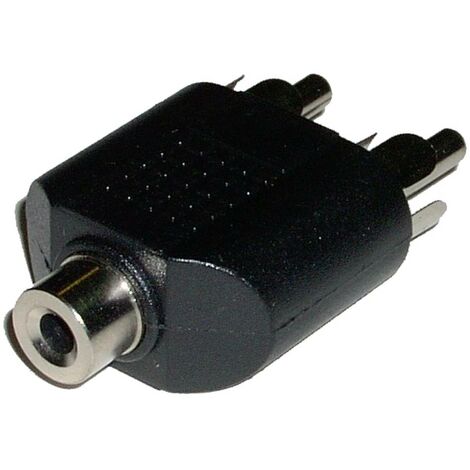Adaptador audio RCA hembra a 2x RCA macho Negro (1/4)