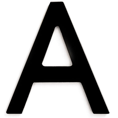 Letra A adhesivo en acero inoxidable 7.5 cm  Negro (1/3)