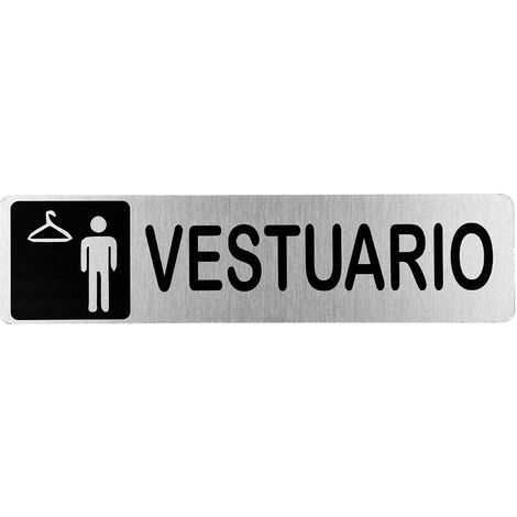 Señal adhesiva Vestuario Masculino Acero inoxidable 5x20 cm  Gris