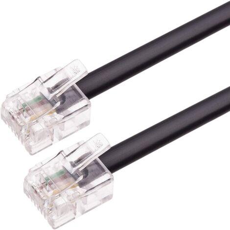 Cable de telefono RJ11 6P4C M-M 15 M Negro (1/5)