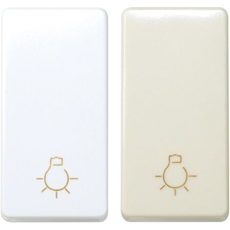 Pulsador simbolo luz estrecho Simon 27 Play  Blanco