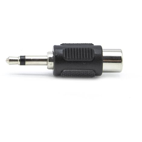 Adaptador audio mono rca a jack 3.5 macho Negro