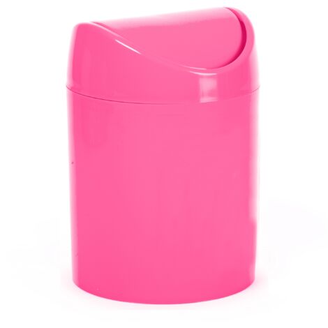 Papelera basculante plástico para mesa 1.4 Litros Rosa (1/2)