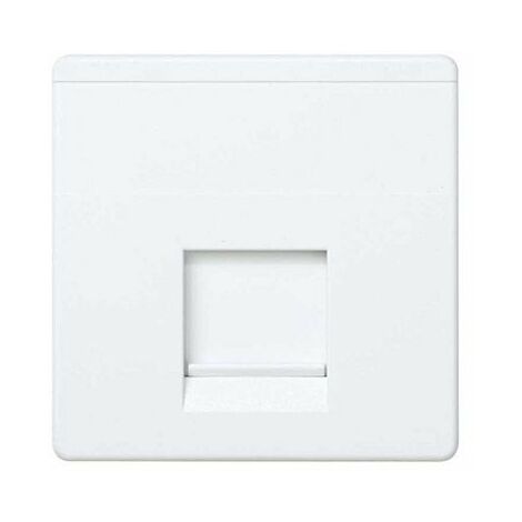 Placa 1 conector RJ45 AMP con guardapolvo Simon 27 Play  Blanco