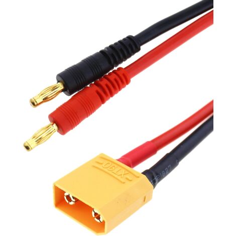 Cable XT60 macho a HXT Banana 4.0mm macho  rojo-negro (1/4)