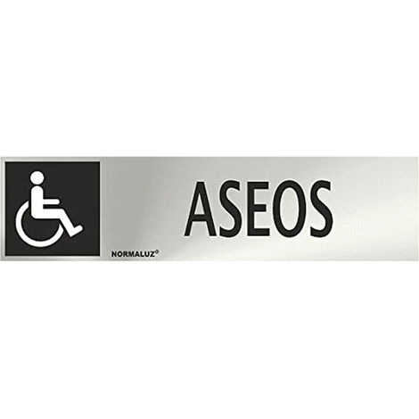 Señal adhesiva Aseos Minusvalidos Acero inoxidable 5x20 cm  Gris (1/4)