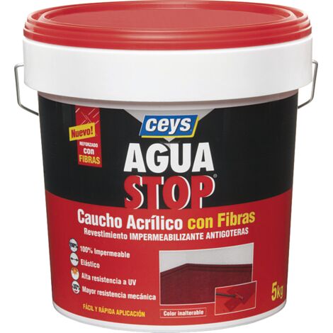 BRICOSOL CEYS AGUA STOP CAUCHO FIBRAS 5 KG. TERRACOTA