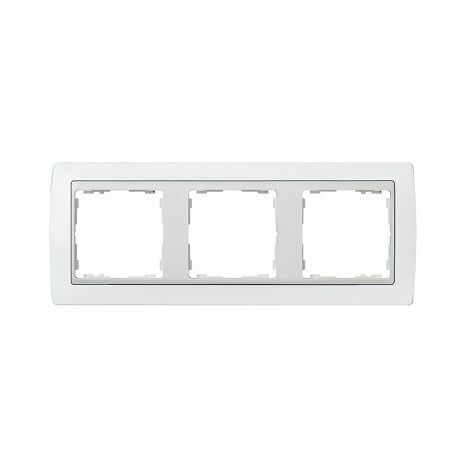 Marco compacto para 3 elementos Simon 82  Blanco
