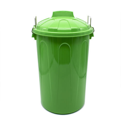 Cubo basura plastico comunidad con tapa 100 Litros Verde