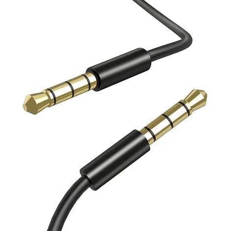 Cable de audio estereo jack 3.5 macho-macho 4 pin 1 M Negro (1/5)