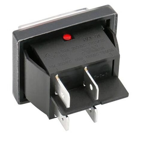 Interruptor basculante de 6 vias ON/OFF/ON Rojo 16 A