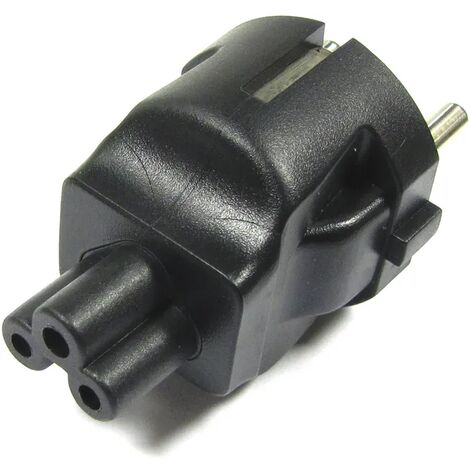 Adaptador de Conector IEC-60320 C5 a Schuko  Negro
