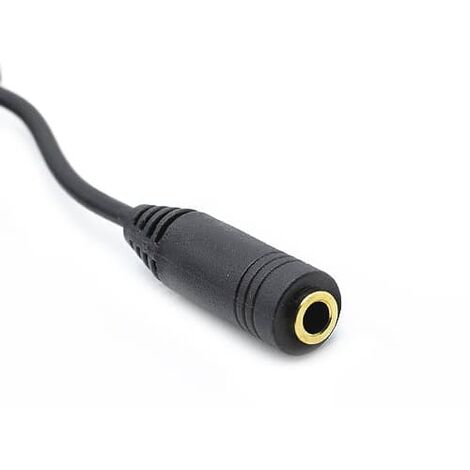 Cable alargador Jack 3.5 mm con microfono 4 pines 0.50 M Negro