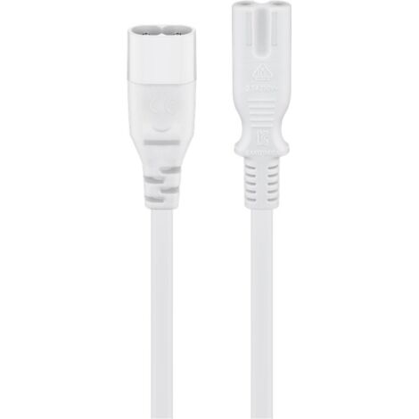 Cable de alimentacion extensor C7 a C8 2 M Blanco (1/5)