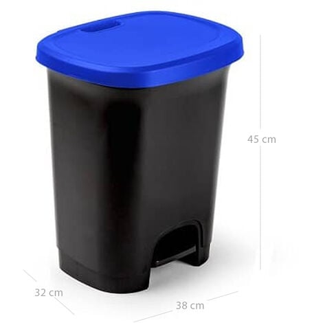 Cubo de basura doble de plástico con tapa, fácil apertura con pedal,  papelera, contenedor almacenamiento de residuos