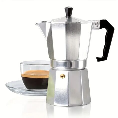 Cafetera Moka manual de aluminio 12 tazas 24 cm Plateado (1/5)