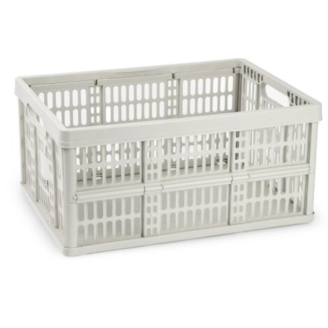 Caja plegable con asas plastico 32 Litros Beige (1/5)