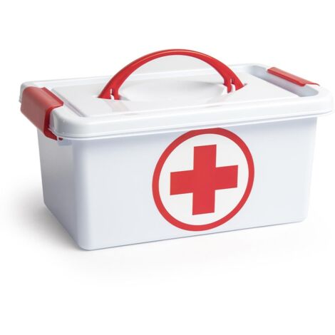 Caja botiquin Primeros Auxilios con Tapa y asa 4 Litros Blanco