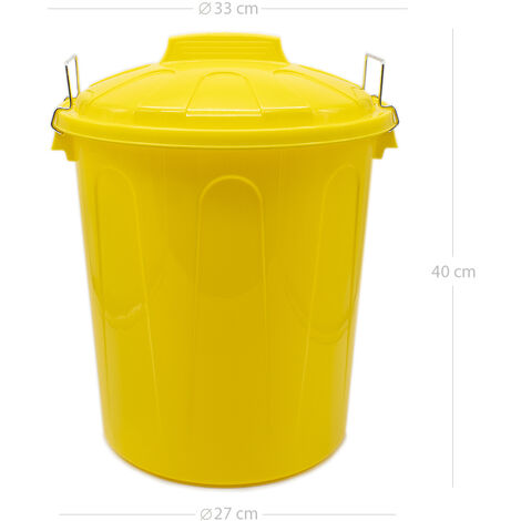 Cubo Basura de plástico con Tapadera, Cubo almacenaje y reciclar, 50  litros (Verde)