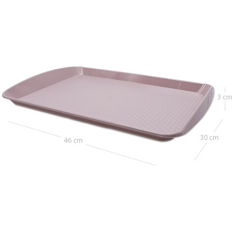 Bandeja plastico rectangular comida rapida 46x30 cm Rosa claro