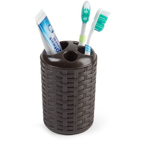 Portacepillos baño Rattan 300 ml Wengue (1/4)