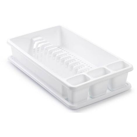 Escurreplato de plastico mediano  Blanco (1/4)