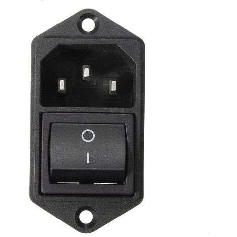Conector alimentacion IEC320 C14 AC 250V 10A  Negro (1/4)
