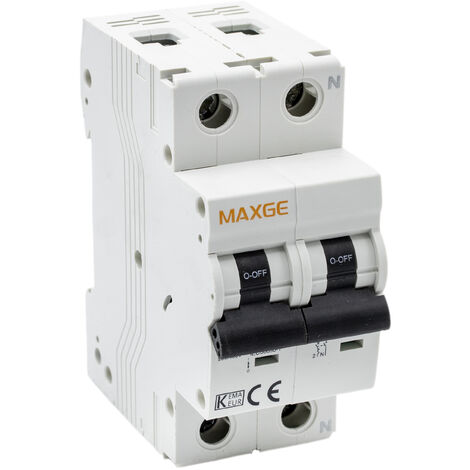 Interruptor magnetotermico residencial 1P + Neutro Curva C  Blanco 50 A (1/4)