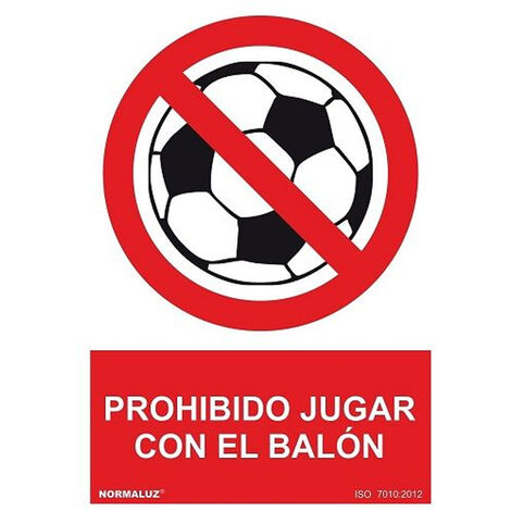 Señal Prohibido Jugar Con El Balon PVC 40x30 cm Rojo (1/3)