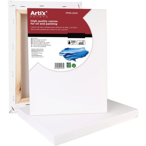 Lienzos para pintura acrilica y oleo 380grs 40x40 cm Blanco