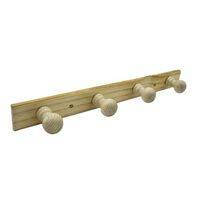 Perchero 4 pomos de madera pared para atornillar