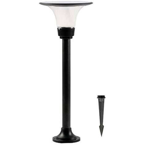 Outsunny Farola de Pie Solar con 3 Luces LED Sensor de Jardin y Exterior,  Negro