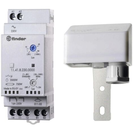 Controlador de iluminación fotoeléctrica Finder DIN 2 módulos 230V 11.41.8.230