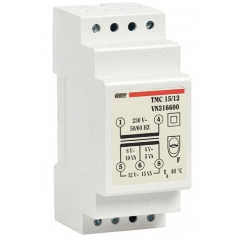 Transformador modular Vemer 15VA 4-8-12V 2M VN316600