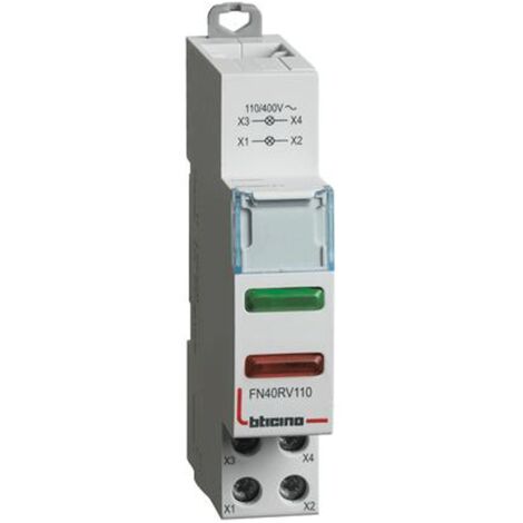 Indicador luminoso Bticino con LED rojo/verde 110-400 Vac 1 módulo FN40RV110