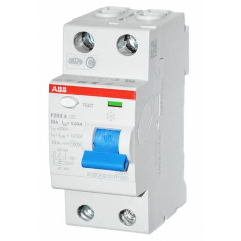 Interruptor ABB automático de corriente residual pura 2P 25A 30MA F427825