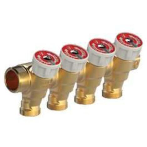 Colector Giacomini modular con grifos 1 pulgada x 16 M/F R585CY042