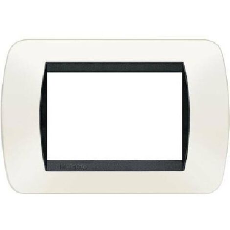 Bticino Living International placa 3 módulos blanco L4803PB
