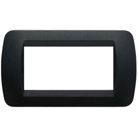 Bticino Living International placa 4 módulos acero oscuro L4804PA