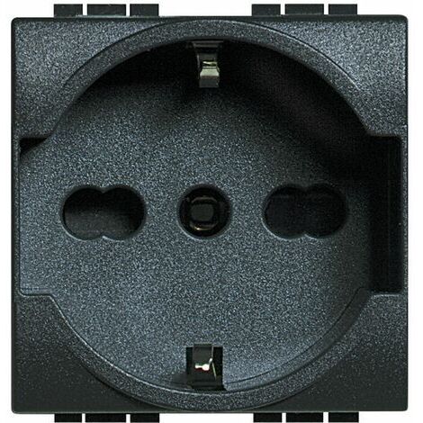 Bticino Livinglight 2P+E 16A 250V Antracita L4140/16 Toma Schuko